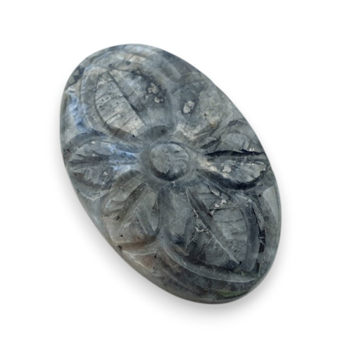 Larvikite carved cabochon 29x18 mm no 3 Larvikite carved cabochon 29x18 mm no 3