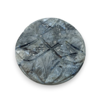 Larvikite carved cabochon fi 27 mm no 2