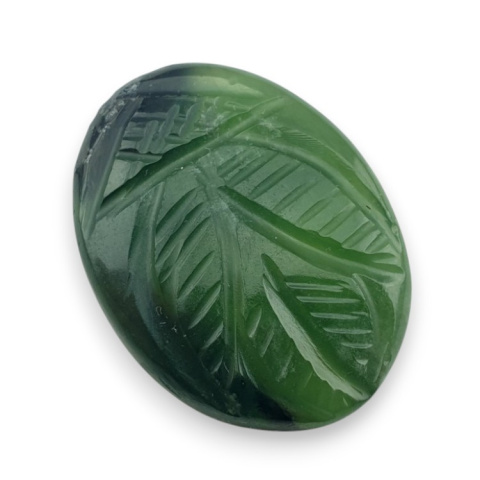 Nephrite carved cabochon 26x20 mm no 6 Nephrite carved cabochon 26x20 mm no 6