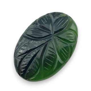 Nephrite carved cabochon 31x21 mm no 7