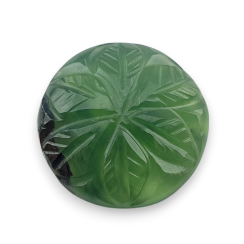 Nephrite carved cabochon fi 19 mm no 66 Nephrite carved cabochon fi 19 mm no 66