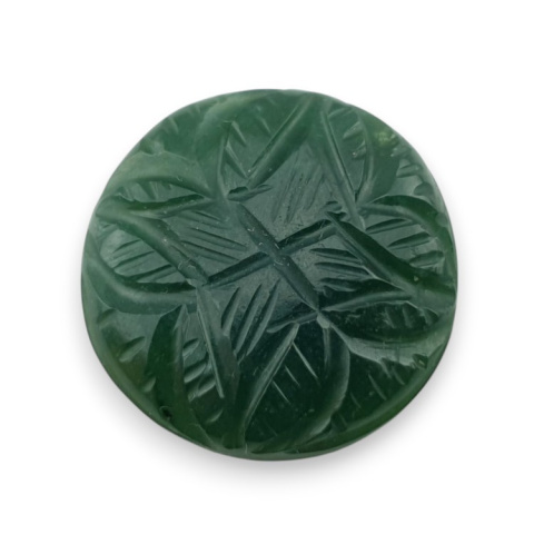 Nephrite carved cabochon fi 23 mm no 53 Nephrite carved cabochon fi 23 mm no 53