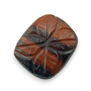 Red tiger's eye carved cabochon 19x16 mm no 76