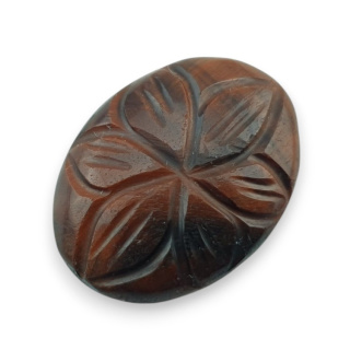 Red tiger's eye carved cabochon 24x18 mm no 68