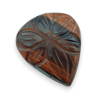 Red tiger's eye carved cabochon 25x21 mm no 7