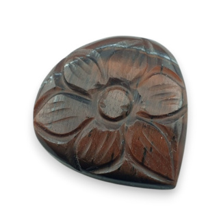 Red tiger's eye carved cabochon 25x24 mm no 32