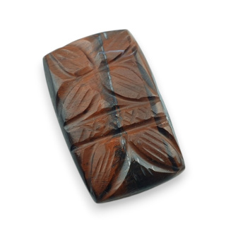 Red tiger's eye carved cabochon 26x16 mm no 3