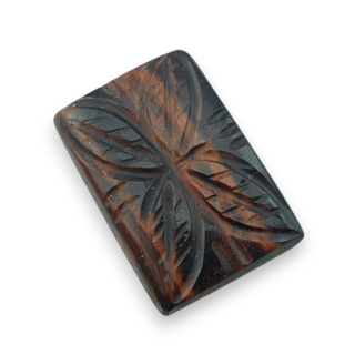 Red tiger's eye carved cabochon 26x18 mm no 22