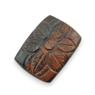 Red tiger's eye carved cabochon 26x19 mm no 55