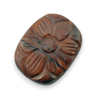 Red tiger's eye carved cabochon 26x20 mm no 45