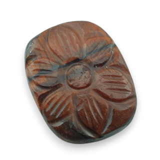 Red tiger's eye carved cabochon 26x20 mm no 45