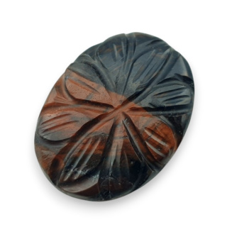 Red tiger's eye carved cabochon 26x20 mm no 69
