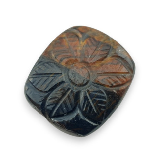 Red tiger's eye carved cabochon 26x23 mm no 62