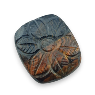 Red tiger's eye carved cabochon 26x23 mm no 62