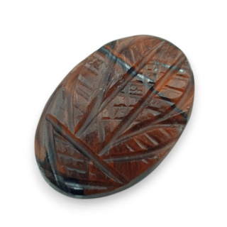 Red tiger's eye carved cabochon 27x18 mm no 10