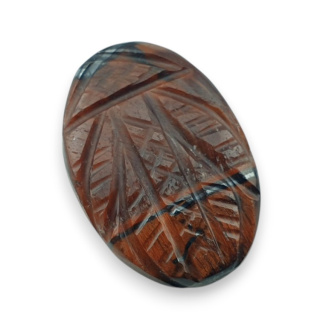 Red tiger's eye carved cabochon 27x18 mm no 10