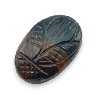 Red tiger's eye carved cabochon 27x18 mm no 61