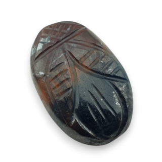 Red tiger's eye carved cabochon 27x18 mm no 61