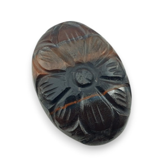 Red tiger's eye carved cabochon 27x19 mm no 50
