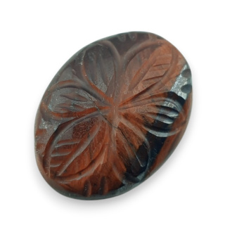 Red tiger's eye carved cabochon 27x20 mm no 52