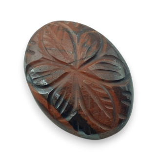 Red tiger's eye carved cabochon 27x20 mm no 52