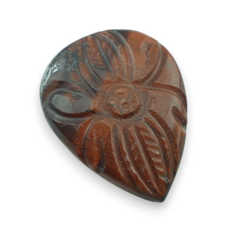 Red tiger's eye carved cabochon 27x21 mm no 29