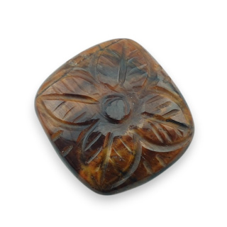 Red tiger's eye carved cabochon 27x25 mm no 1
