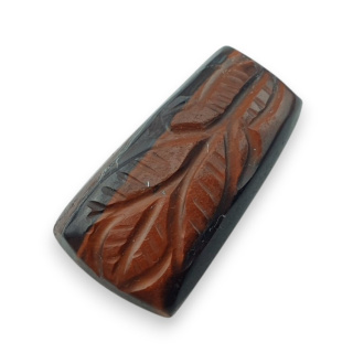 Red tiger's eye carved cabochon 28x15 mm no 36