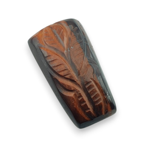 Red tiger's eye carved cabochon 28x15 mm no 36 Red tiger's eye carved cabochon 28x15 mm no 36