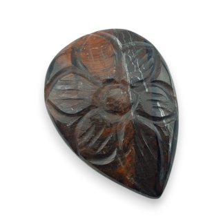 Red tiger's eye carved cabochon 28x20 mm no 12