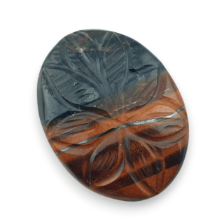 Red tiger's eye carved cabochon 28x21 mm no 66