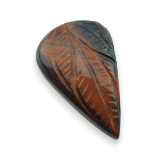 Red tiger's eye carved cabochon 29x19 mm no 58