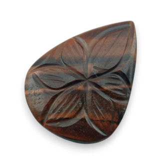 Red tiger's eye carved cabochon 29x21 mm no 57