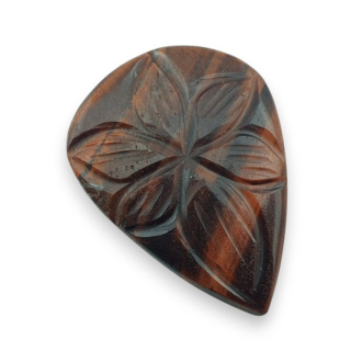 Red tiger's eye carved cabochon 29x21 mm no 57