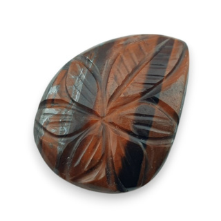 Red tiger's eye carved cabochon 29x22 mm no 28