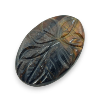 Red tiger's eye carved cabochon 30x20 mm no 47