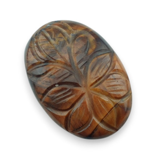 Red tiger's eye carved cabochon 30x21 mm no 21