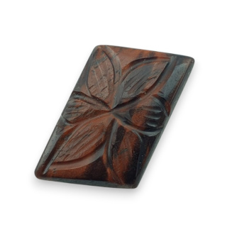 Red tiger's eye carved cabochon 33x17 mm no 48