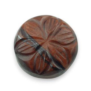Red tiger's eye carved cabochon fi 19 mm no 65