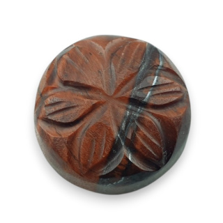 Red tiger's eye carved cabochon fi 19 mm no 65