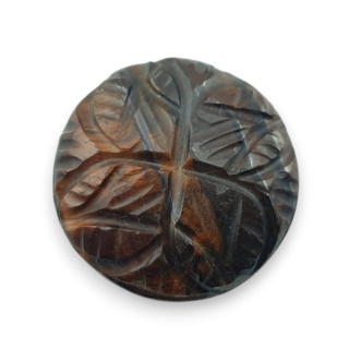 Red tiger's eye carved cabochon fi 21 mm no 35