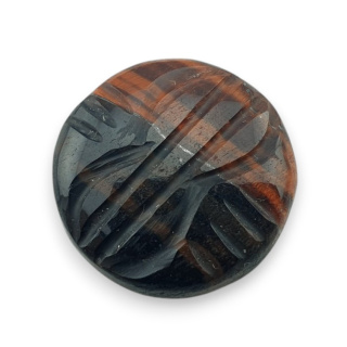Red tiger's eye carved cabochon fi 21 mm no 72