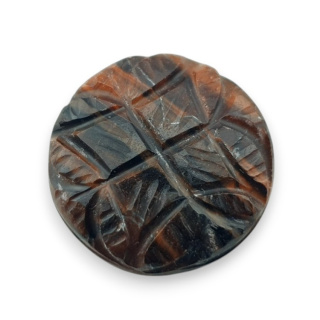 Red tiger's eye carved cabochon fi 22 mm no 5