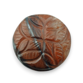 Red tiger's eye carved cabochon fi 24 mm no 9