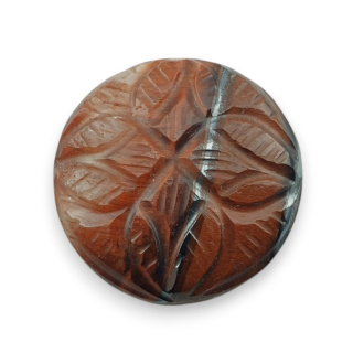 Red tiger's eye carved cabochon fi 24 mm no 9