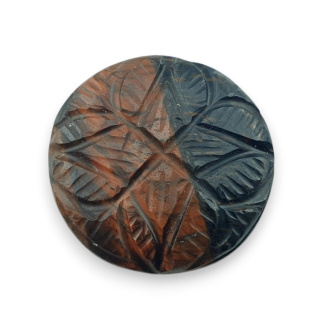 Red tiger's eye carved cabochon fi 25 mm no 70
