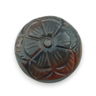 Red tiger's eye carved cabochon fi 26 mm no 14