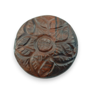 Red tiger's eye carved cabochon fi 26 mm no 46
