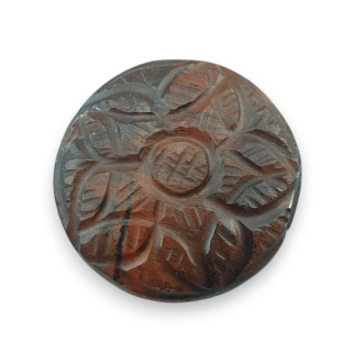 Red tiger's eye carved cabochon fi 26 mm no 46