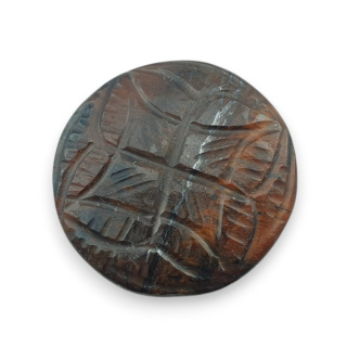 Red tiger's eye carved cabochon fi 26 mm no 49